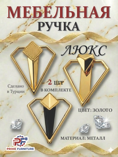 Цена за 2 шт.: мебельные ручки «Lyuks» (Турция), стиль Hi-tech и новая классика — PRMFURN-RUCHKALYUKS64MMTURKIYA-qoratil-lyuks2d