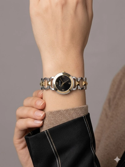 Женские часы GUCCI. Наручные часы для женщин. Кварцевый механизм. В подарочной коробке — WTCLINE-GUCCI2-ЧЕРНСТЕ