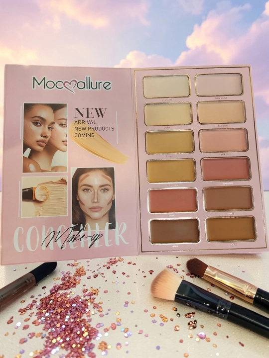Kitob shaklidagi ten ko'zoynak palitrasi, qizarish,yashiruvchi,Moccoallure 94 xil rang