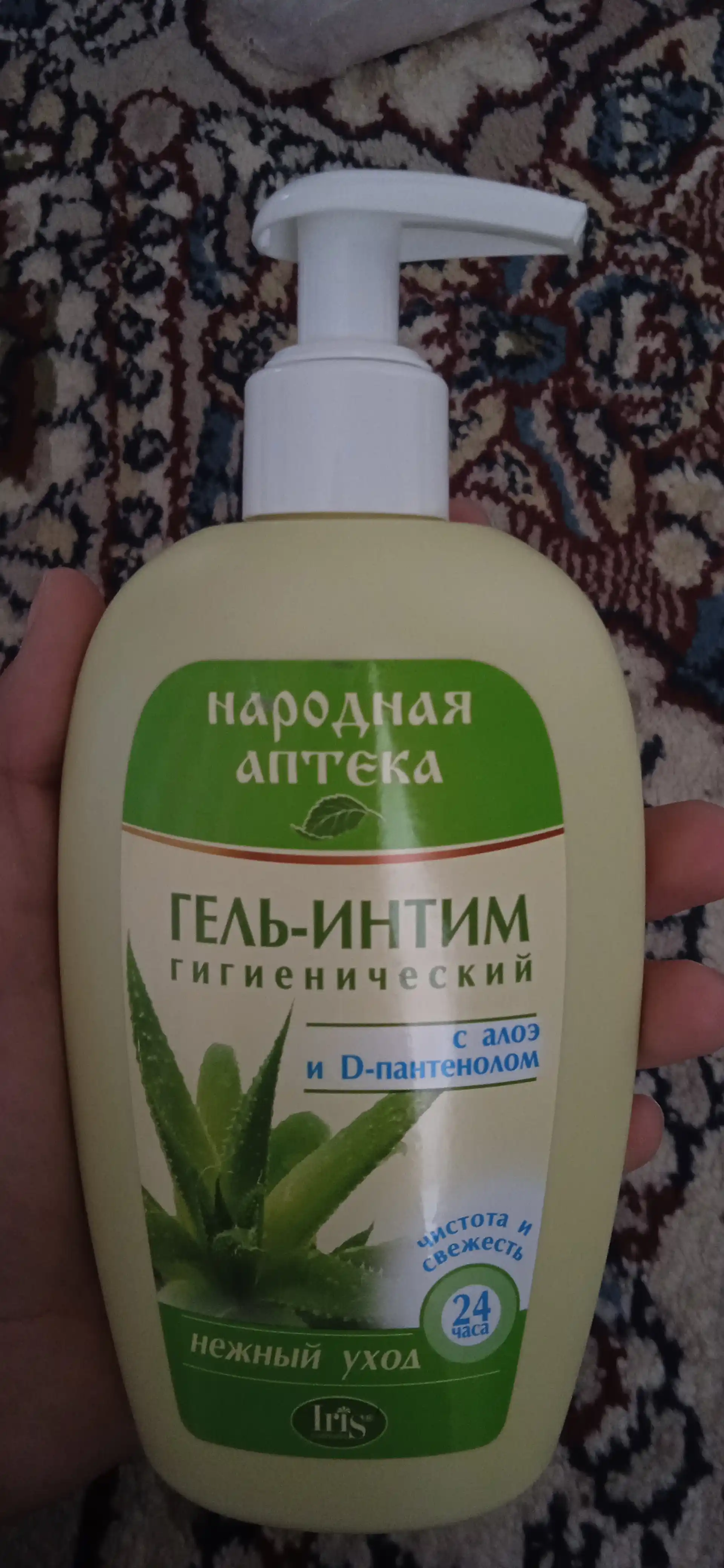 Гель-интим гигиенический Iris Cosmetic Народная Аптека Алоэ+D-пантенол, 250 мл