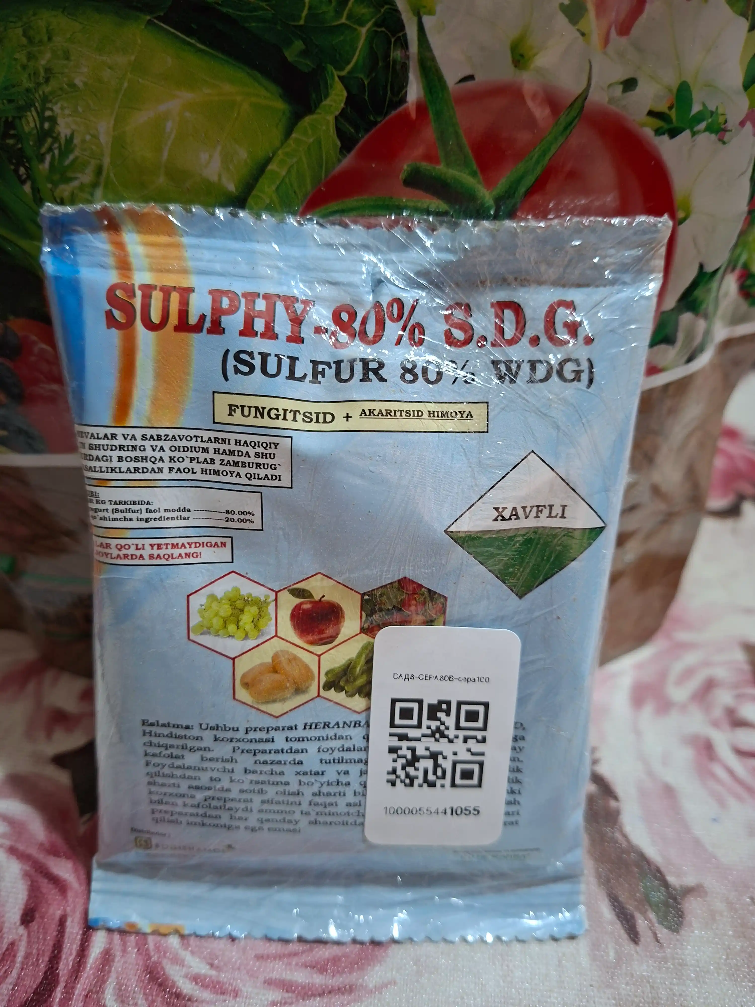 Sulphy-80% S.D.G. (Sulfur 80% WDG) asosidagi fungitsid