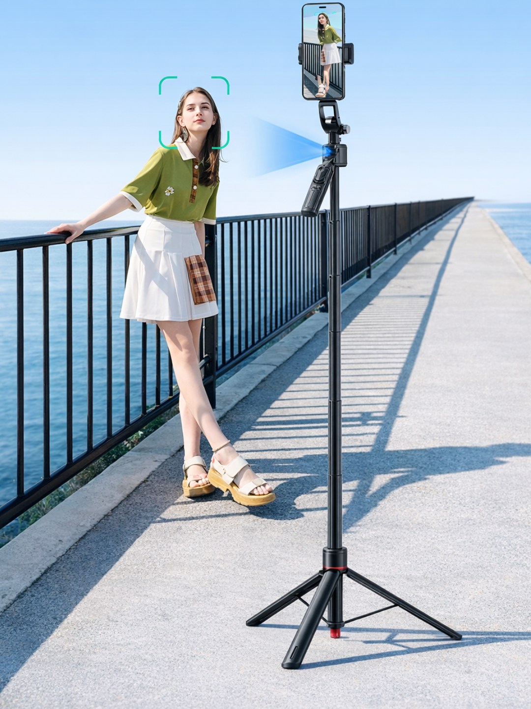 TT07 AI kuzatuvli gimbal selfie tayoqchasi (tripod bilan) - 