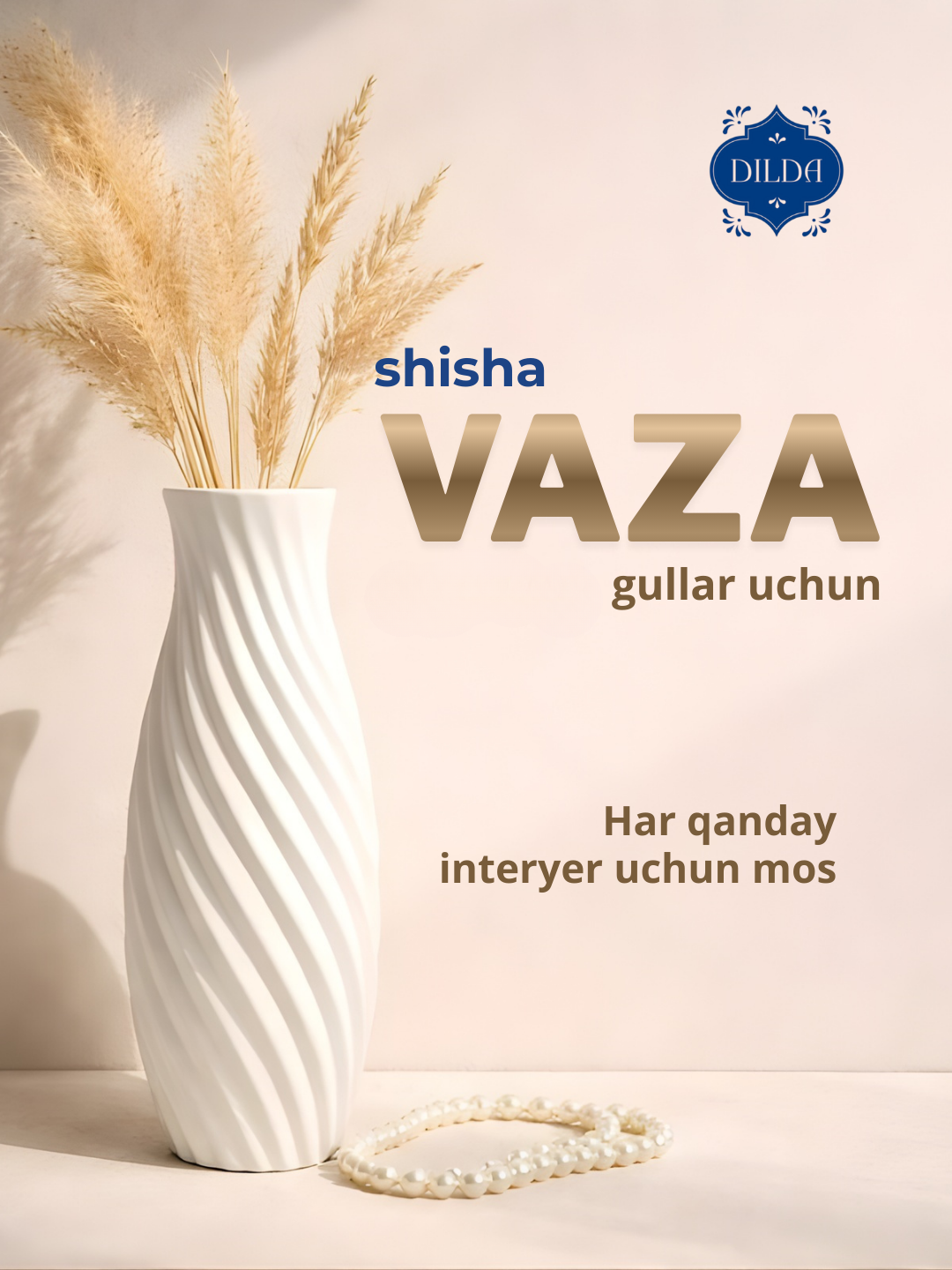 Gullar uchun shisha vaza, interyer uchun dekorativ vaza - minimalizm, oq va qora - 