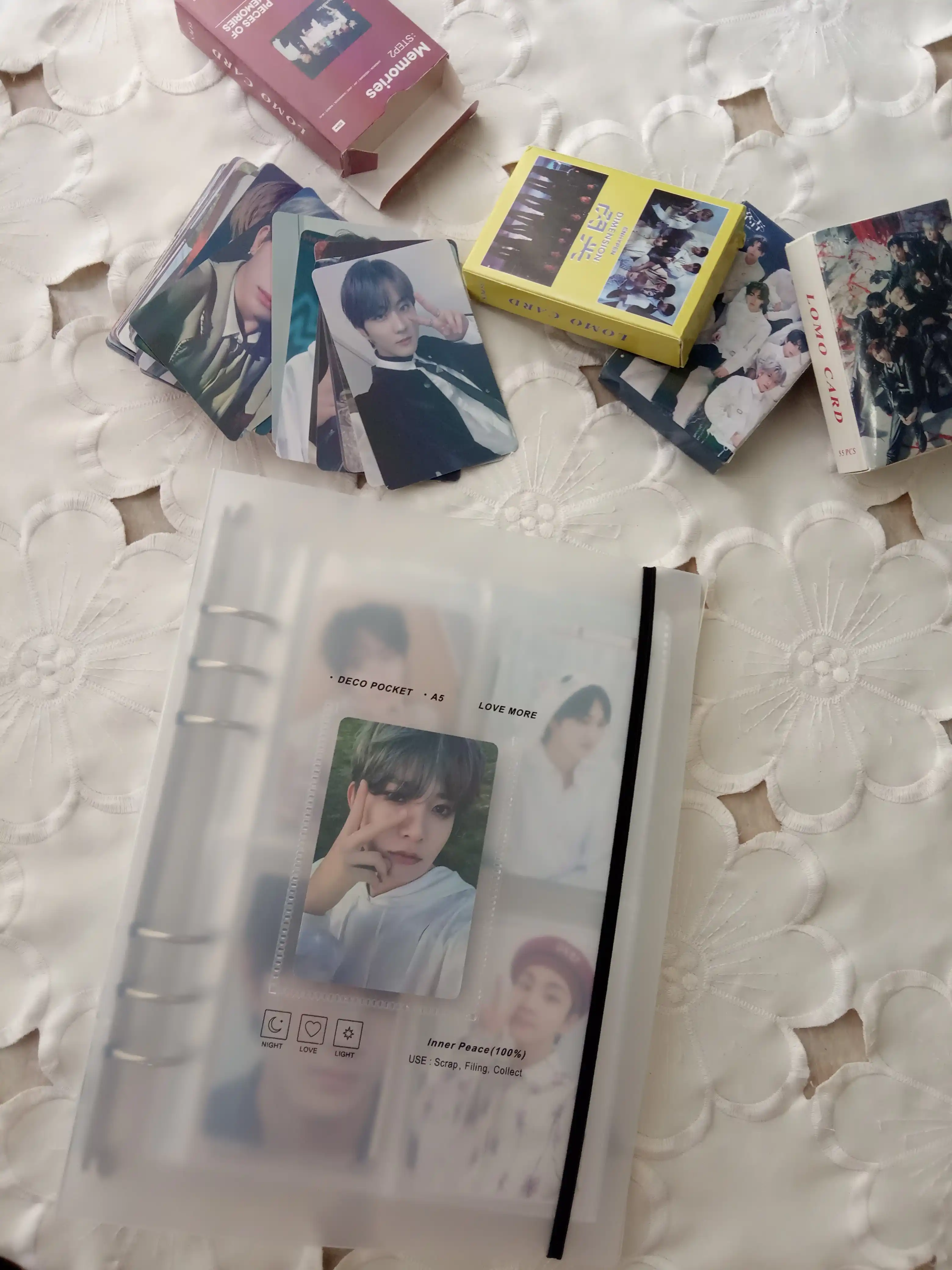Binder - A5 K-pop kartalari uchun albom, shaffof 10 ta fayl