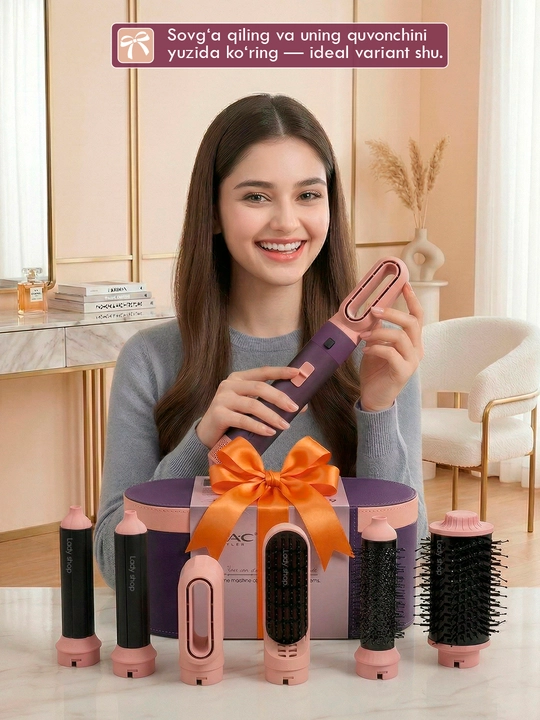 Fen Stayler MAC Styler 6v1, fen taroq, soch quritgich, 6 nozul, 4 rejim
