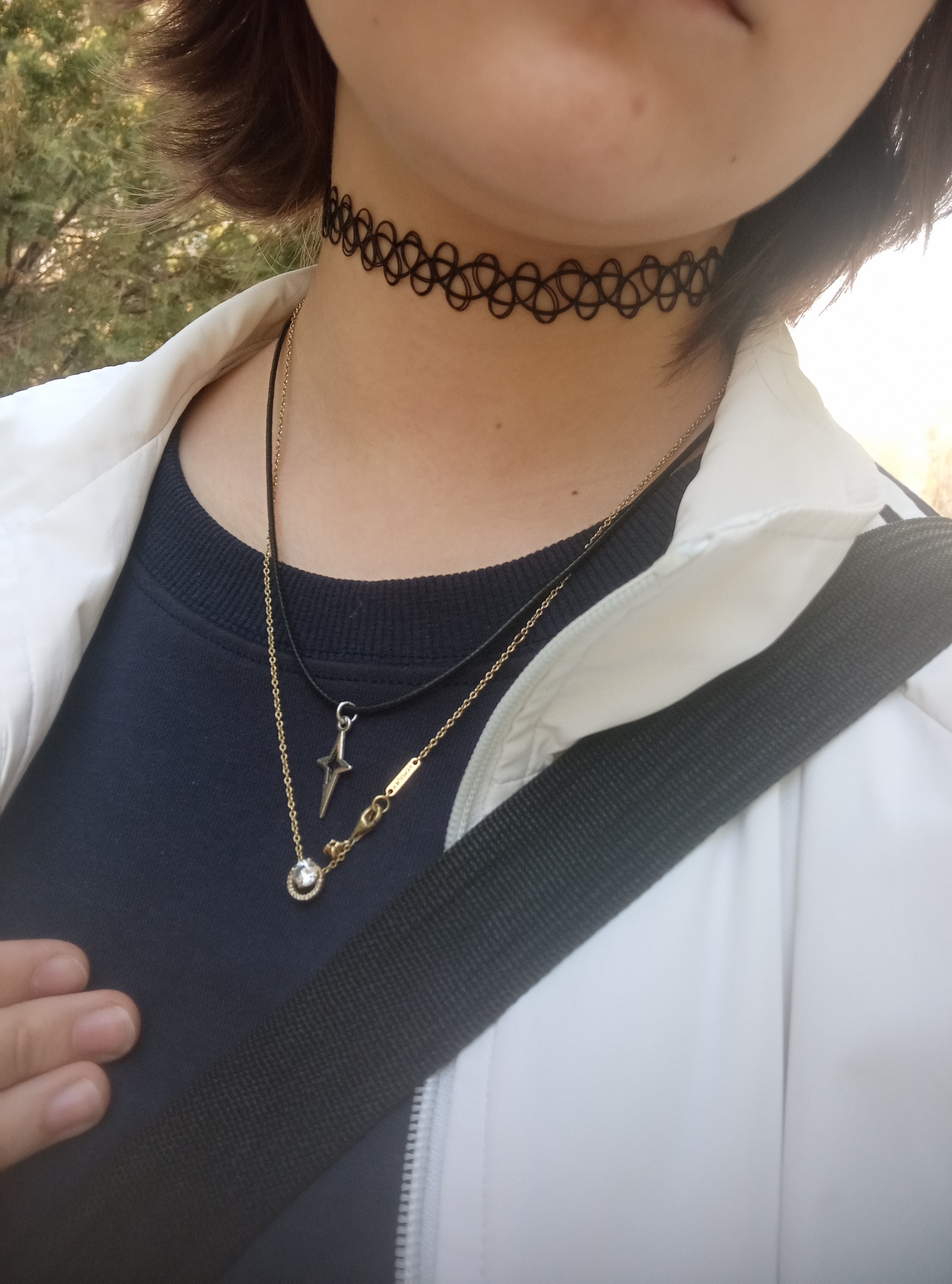 Kulon uniseks Y2K choker | Qora shnur va yulduz osma