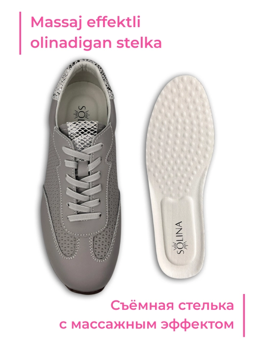 SOLINA ayollar krossovkalari, kuz; tabiiy charm va zamsh, 36-41, 1 razmerga kichik yuradi