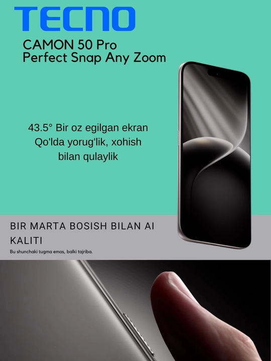 Tecno Camon 50 Pro, Ultra Zoom, 144Hz, 6500 mAh, 50 MP Sony kamera