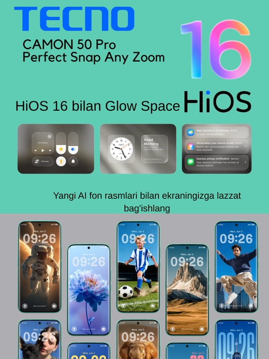 Tecno Camon 50 Pro, Ultra Zoom, 144Гц, 6500 мАч, 50 Мп Камера Sony