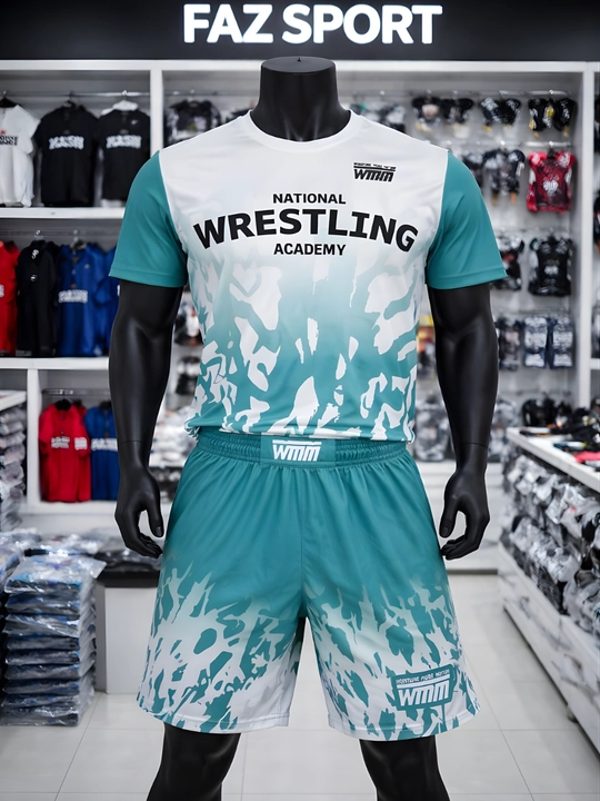 Wrestling United World Sports шорты и футболка, 2 в 1, рестлинг униформа ММА униформа - 