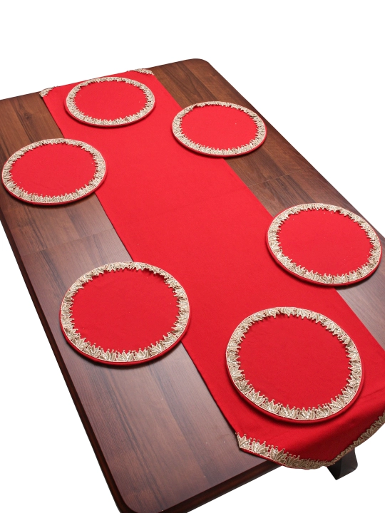 Nafis krujali runner 180×44 sm + 6 ta likopcha osti tagligi 30 sm, turkcha Dak matosi