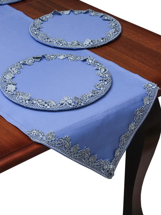 Nafis krujali runner 180×44 sm + 6 ta likopcha osti tagligi 30 sm, turkcha Dak matosi