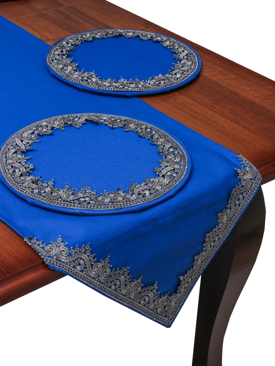 Nafis krujali runner 180×44 sm + 6 ta likopcha osti tagligi 30 sm, turkcha Dak matosi