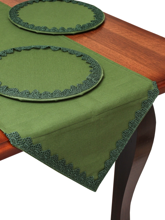 Nafis krujali runner 180×44 sm + 6 ta likopcha osti tagligi 30 sm, turkcha Dak matosi