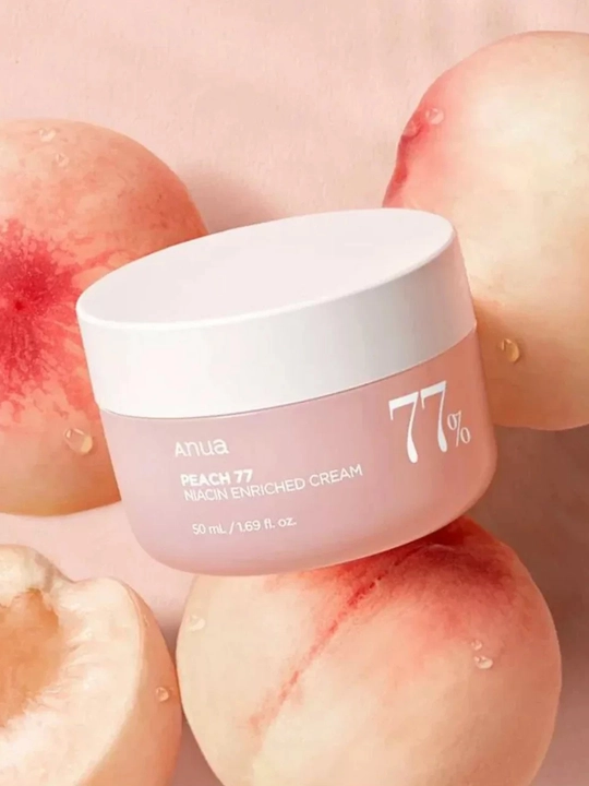 Крем с экстрактом персика для гладкой и сияющей кожи Anua Peach 77% Niacin Enriched Cream