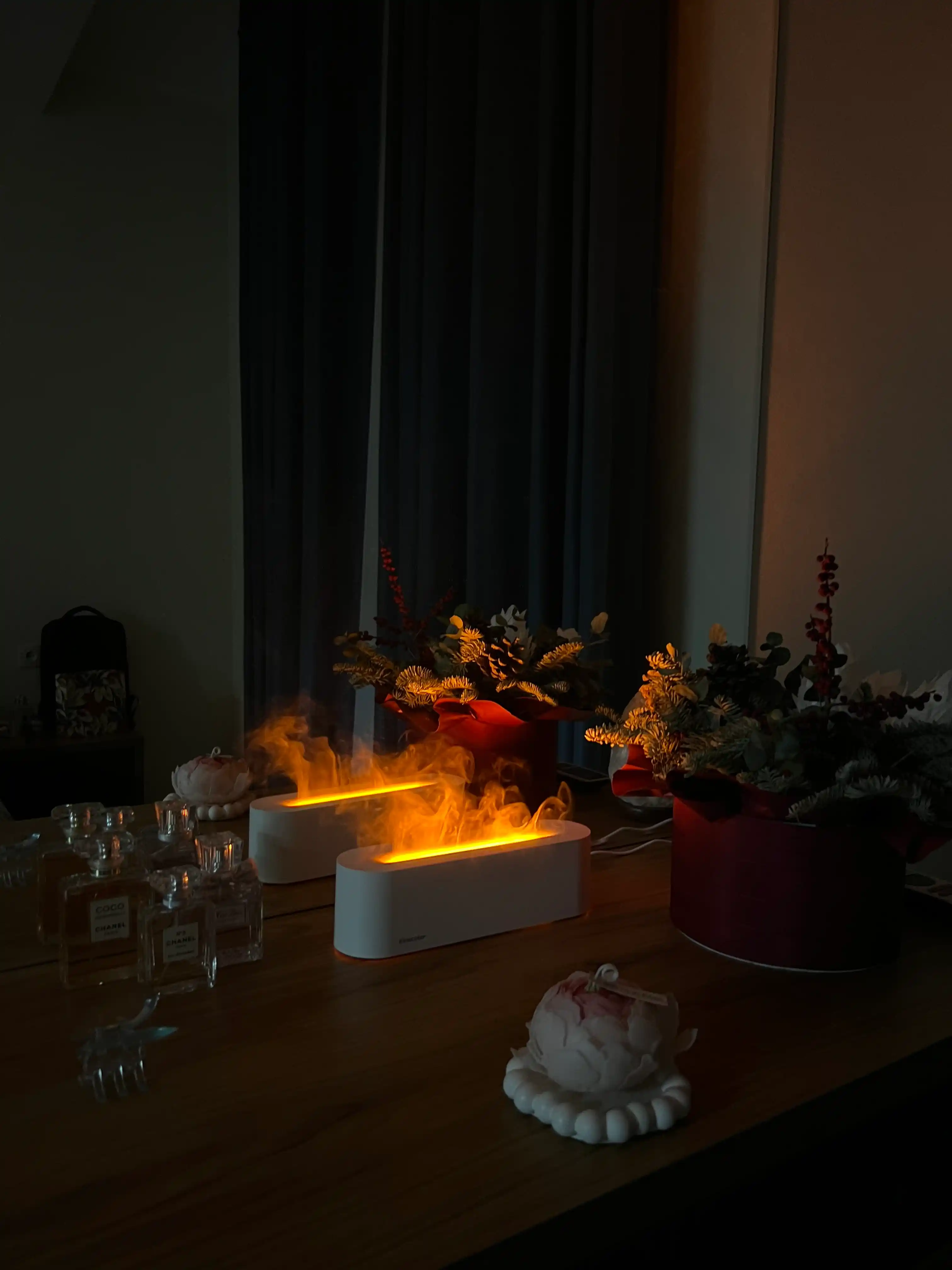 Alanga effekti va LED yoritgichli aromadiffuzor, tungi chiroq, 20 kv gacha namlagich, sovg‘a