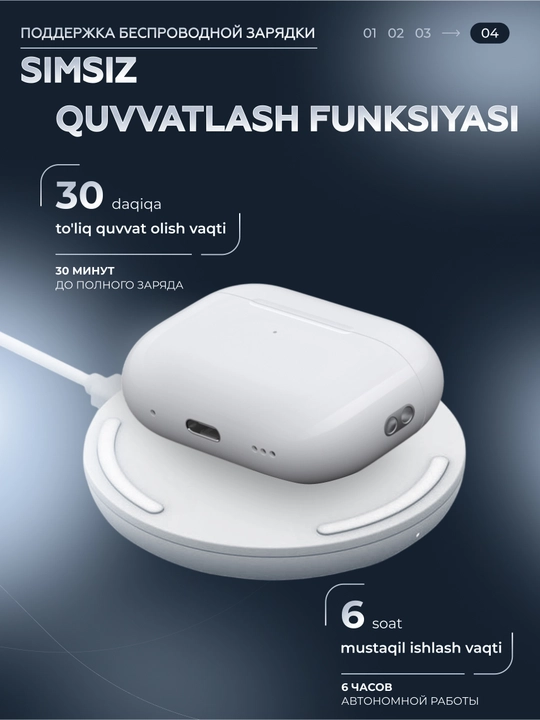 Pods Pro 2 Dubai 6 oylik kafolat, simsiz quloqchinlar + g‘ilof