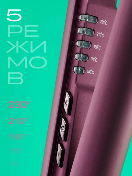 Выпрямитель для волос Cronier 230°C, титановое покрытие 25мм, 60W