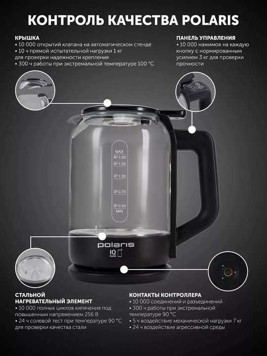 Электрический чайник POLARIS PWK 1712CGLD WIFI IQ HOME