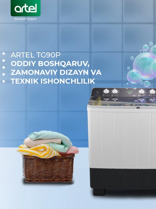 Kir yuvish mashinasi yarim avtomatik Artel ART-TG90P City 01 - 