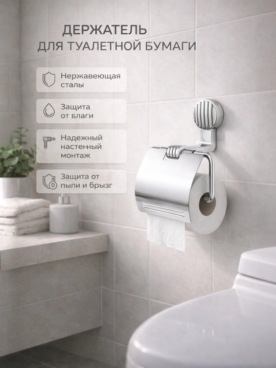 Держатель туалетной бумаги, настенный