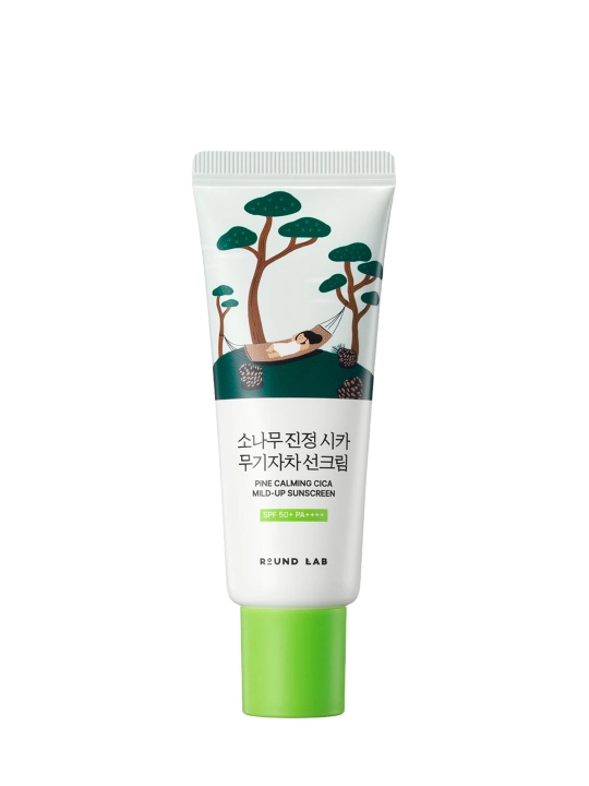 Успокаивающий SPF крем для чувствительной кожи Round Lab Cica Mild-Up SPF50+ - 