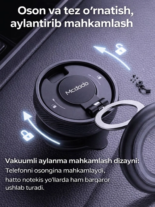 Mcdodo. Avtomobil uchun universal, vakumli avtoholder - 