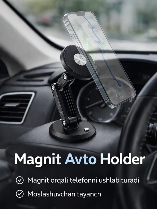 Avtomobil uchun magnit telefon ushlagichi, ushlagich Holder 360 daraja - 