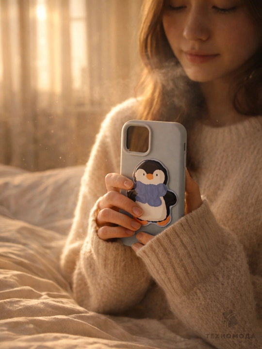 iPhone 11/12/13/14/15/16 Pro/ProMax uchun 3D stikerli yoqimli silikon g‘ilof