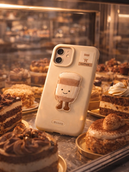 Милый силиконовый чехол с 3D стикерами для iPhone 11/12/13/14/15/16 Pro/ProMax