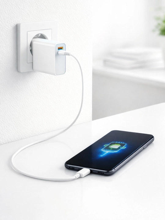 Зарядное устройство 120W PLY-89C – быстрая зарядка, USB-A, кабель Type-C, EU вилка