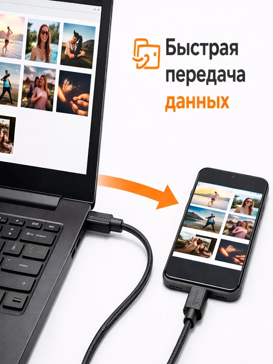 Кабель AMAYA для быстрой зарядки USB-Type-C / Type-C-Type-C, 1 метр