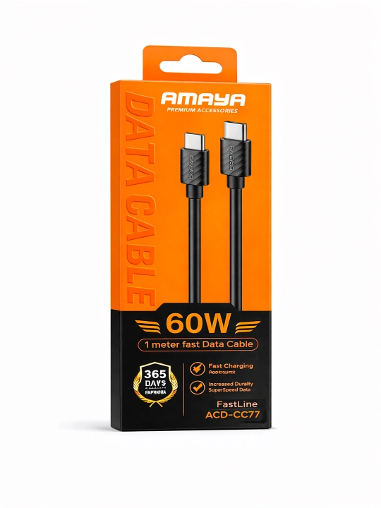 Кабель AMAYA для быстрой зарядки USB-Type-C / Type-C-Type-C, 1 метр