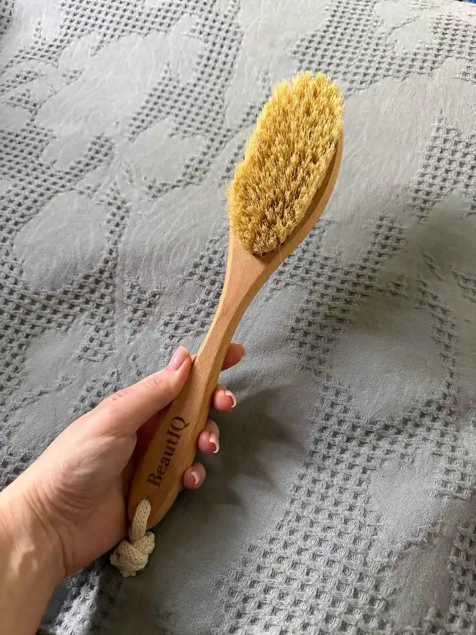 Tanani quruq massaj uchun cho‘tka, sellyulozga qarshi, tabiiy, kaktus tukli, BeautyBox