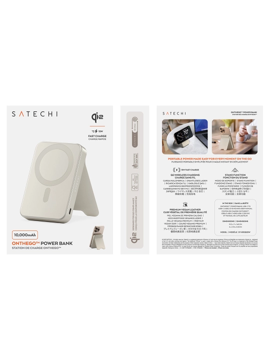 Satechi OntheGo™ simsiz Magsafe power bank, iPhone uchun poverbank, 5000 mAh, 10000 mAh