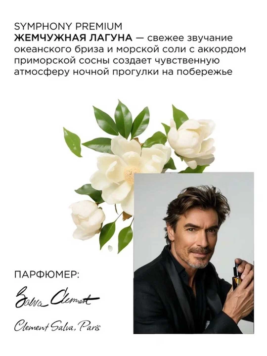 Освежитель воздуха сменый баллон сухое распыление Symphony Premium Жемчужная лагуна 250 мл