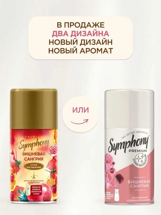 Освежитель воздуха сменный баллон  распыление Symphony Premium Чарующая магнолия 250 мл