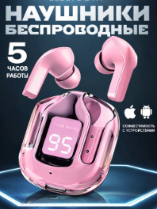Беспроводные Bluetooth наушники с LED дисплеем, 5 цветов