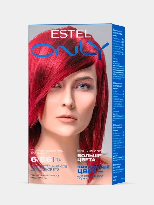 Краска-гель для волос Estel Only, стойкая, тон темно-русый фиолетово-красный 6/56, 125 мл