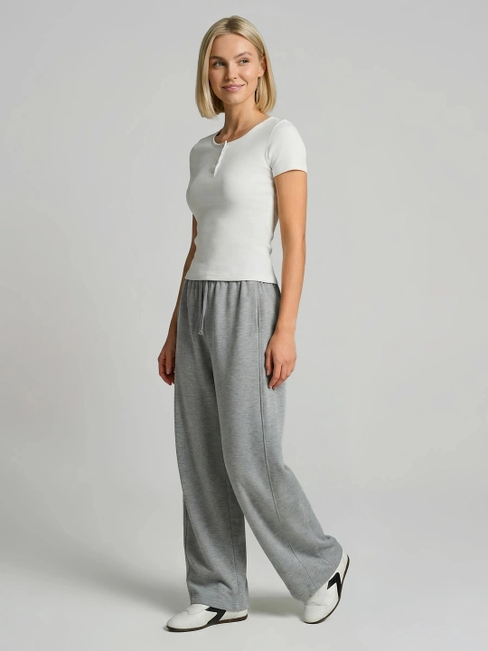 Krop top tugmali, 95% paxta
