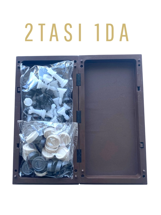 "2 o'yin birda" shaxmat va shashka to'plami, 25x25 sm, plastik, Xitoyda ishlab chiqarilgan