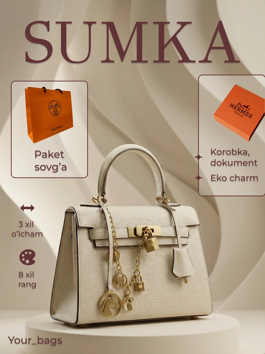 Ayollar uchun sumka Hermes uslubida+sov'ga paketi 8-mart uchun - 
