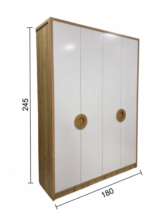 4 eshikli shkaf – Oq + Yog’och (180×245 cm) LDSP