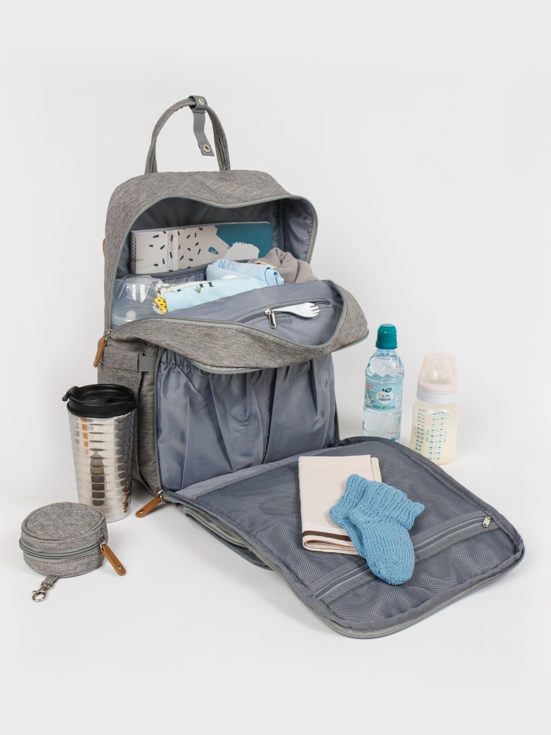 Сумка рюкзак для мам "AboutBaby Combo" Grey мама сумка