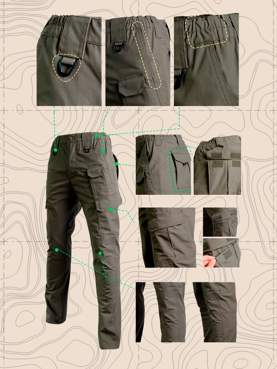 A-TAC FP21039 taktik shim, Ripstop Twill, teflon, erkaklar, cargo
