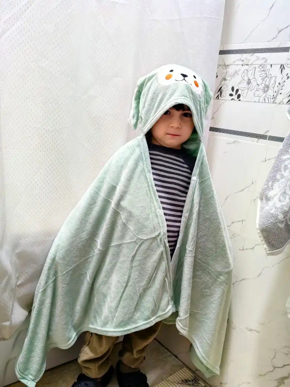 Полотенце детское с капюшоном, 140х70 см, 100х100 см, микрофибра, банное, для лица и тела