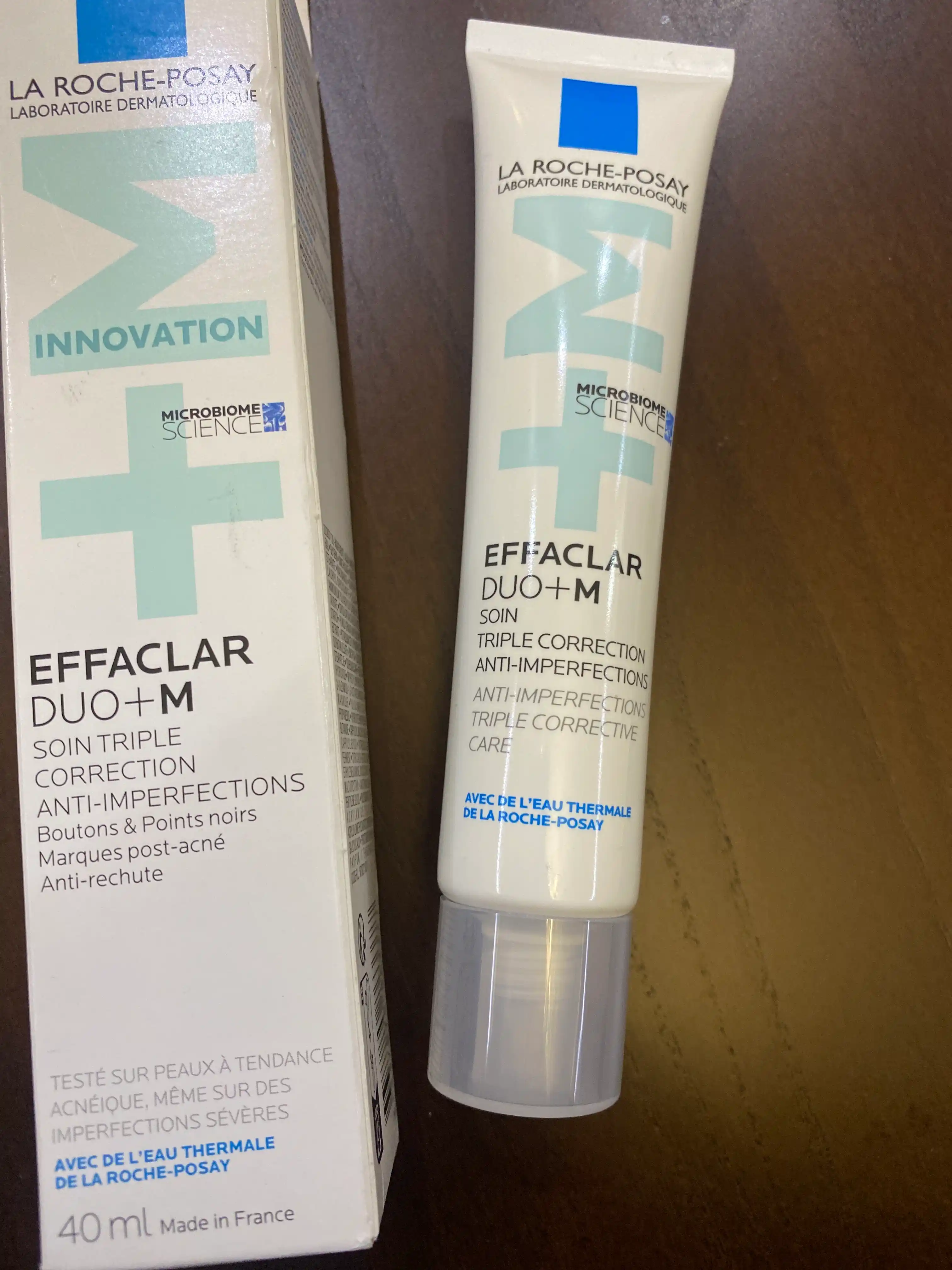 Uch marta tuzatuvchi krem jeli, la ROCHE-POSAY EFFACLAR DUO + M, nomukammallikka qarshi, 40 ml