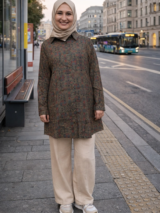 Rubashka-tunika ayollar uchun uzun ko‘ylak, bluzka paxta, M–6XL, yozgi, katta o‘lchamlar