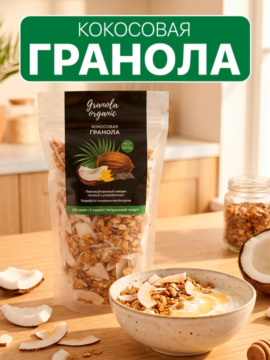 Кокосовая гранола, 250 гр - 