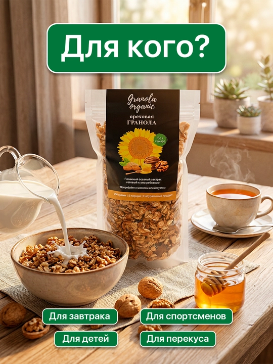 Гранола ореховая, 250 г